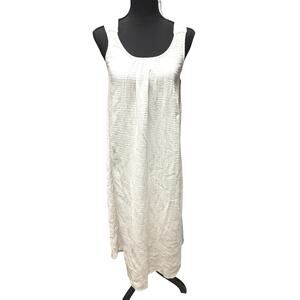 Faherty 100% Organic Cotton Midi Dress XS White Sleeveless Tie Back Cottagecore